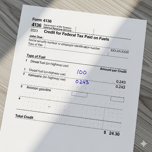 IRS Form 4136 for fuel tax credit