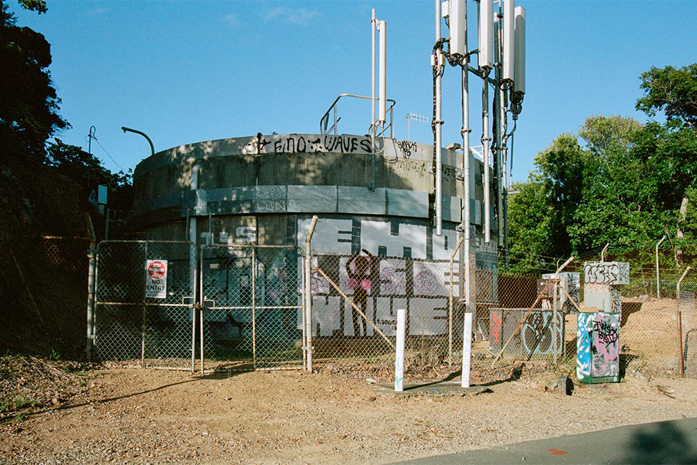 fenced storage on construction site