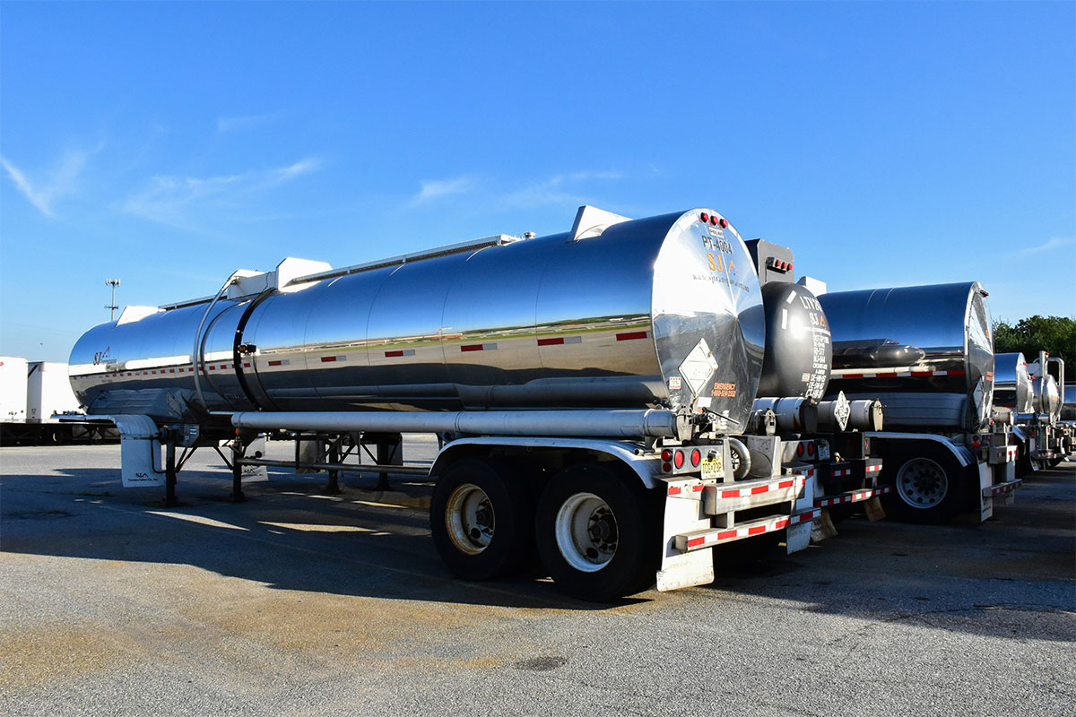 parked tanker detached from truck