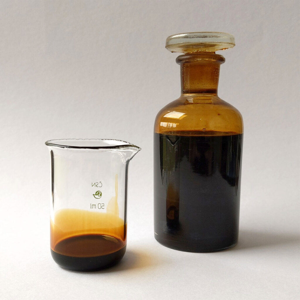 petrol sample in a jar