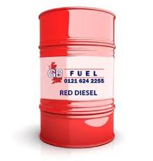 photo of a red diesel barrel