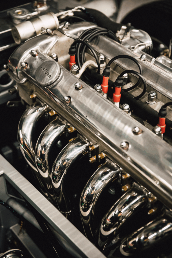 Exposed car engine