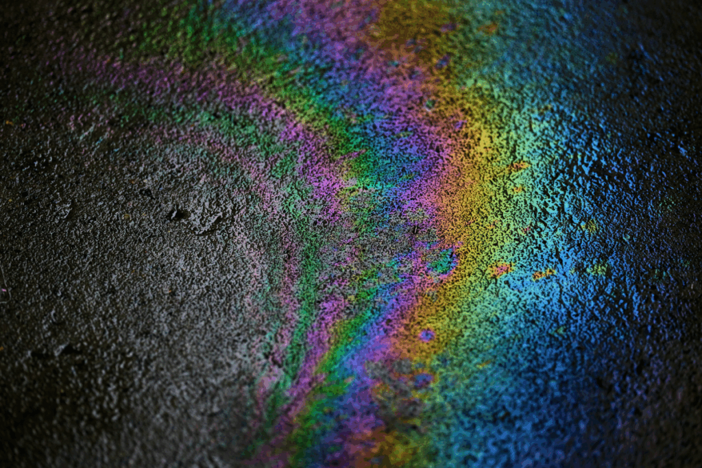 Oil spill on the ground