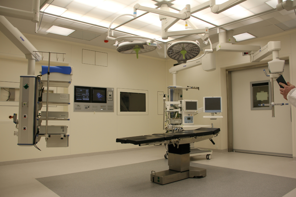 Well-lit operating room