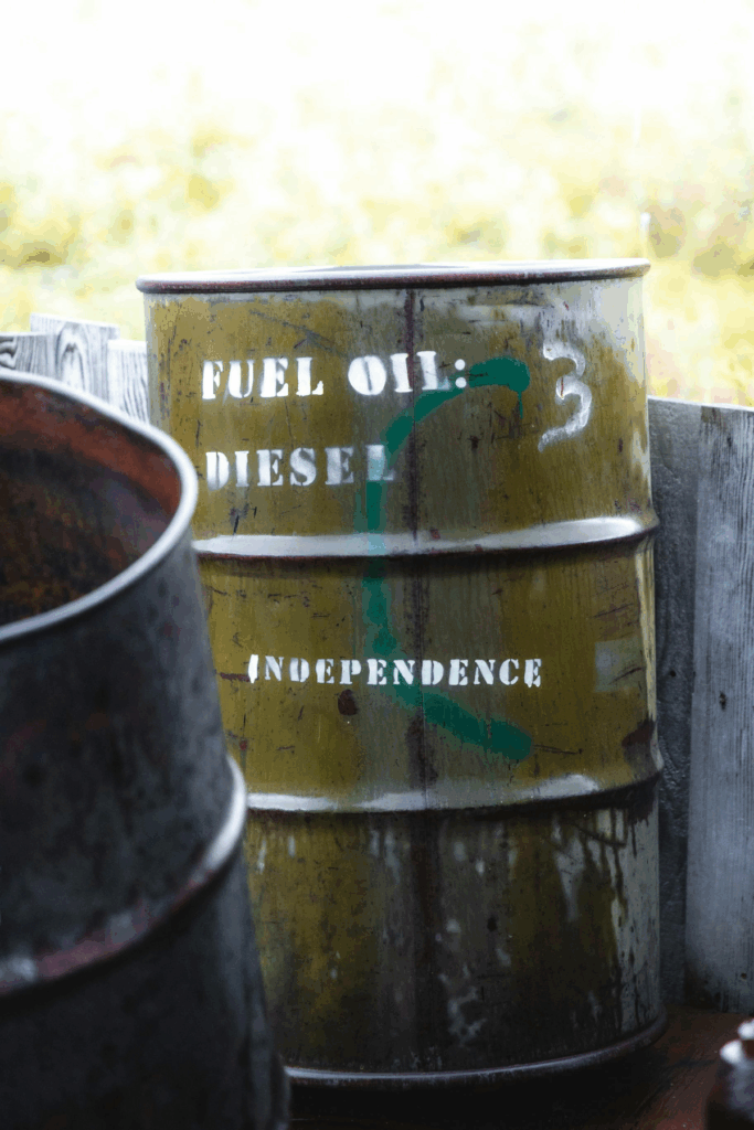 barrel with “diesel” on it