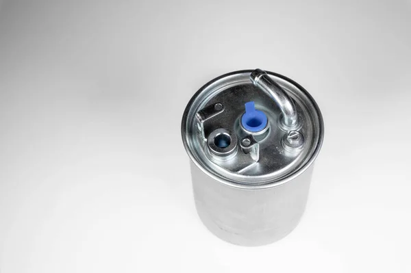 New fuel filter on grey background